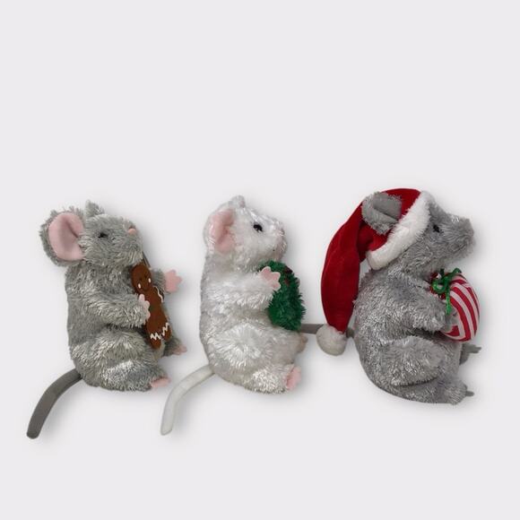 Ty 3 SET Christmas Mice Beanie Babies Jinglemouse Garlands & Stirring Holiday - Picture 4 of 9